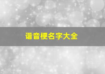 谐音梗名字大全