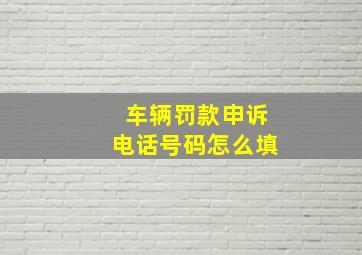 车辆罚款申诉电话号码怎么填