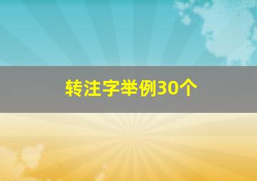 转注字举例30个