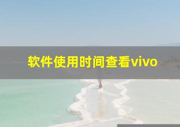 软件使用时间查看vivo