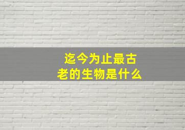 迄今为止最古老的生物是什么