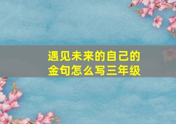 遇见未来的自己的金句怎么写三年级