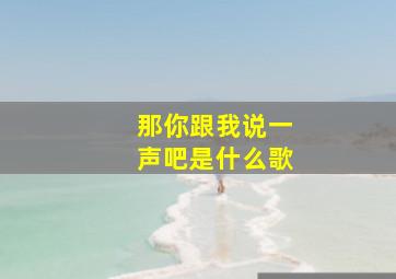 那你跟我说一声吧是什么歌