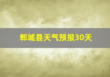 郸城县天气预报30天