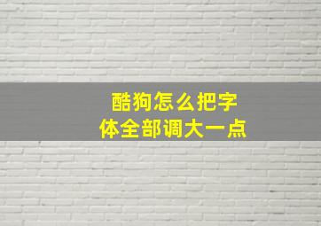 酷狗怎么把字体全部调大一点