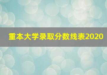 重本大学录取分数线表2020