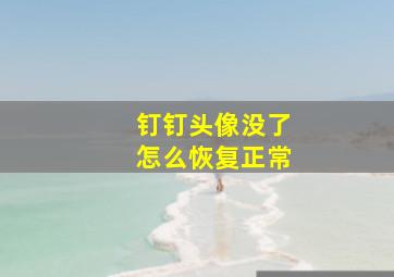 钉钉头像没了怎么恢复正常