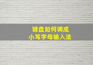 键盘如何调成小写字母输入法