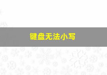 键盘无法小写