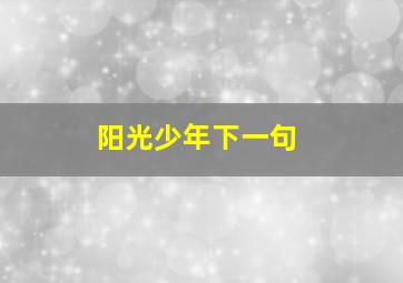 阳光少年下一句