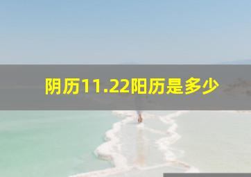 阴历11.22阳历是多少