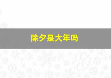 除夕是大年吗