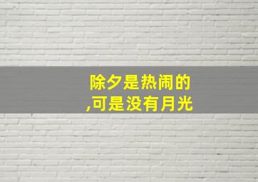 除夕是热闹的,可是没有月光