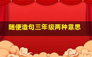 随便造句三年级两种意思