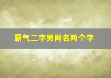 霸气二字男网名两个字