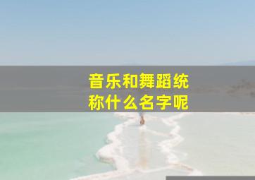 音乐和舞蹈统称什么名字呢