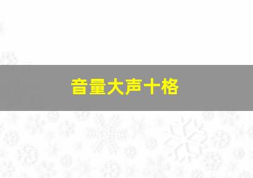 音量大声十格