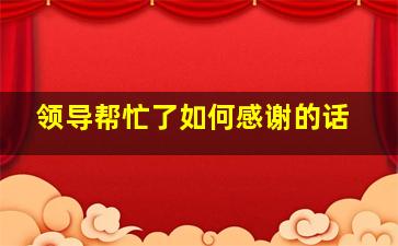 领导帮忙了如何感谢的话