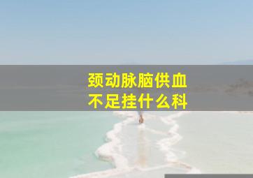 颈动脉脑供血不足挂什么科