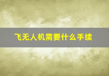 飞无人机需要什么手续