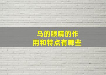 马的眼睛的作用和特点有哪些