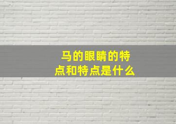 马的眼睛的特点和特点是什么