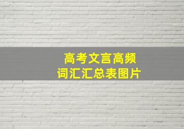 高考文言高频词汇汇总表图片