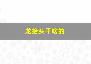 龙抬头干啥的